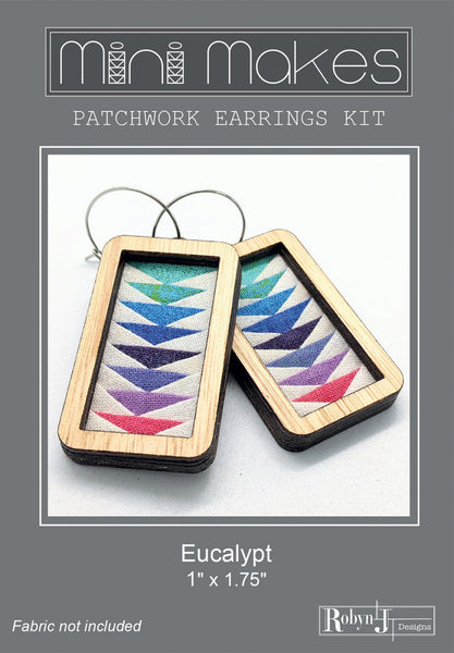 Rectangle Patchwork Earrings Kit and Pattern - Eucalypt