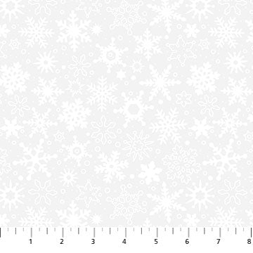 Snowfall on white by Patrick Lose Fabrics - 0.9metre (36")cut