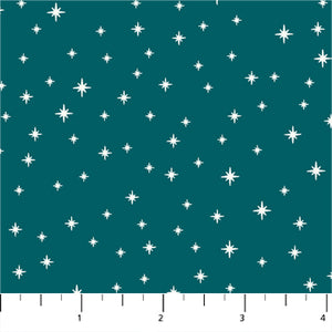 Peppermint by FIGO - White stars on green (1 metre cut)