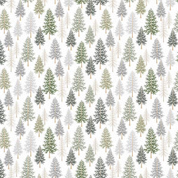 Snowfall - Trees on white