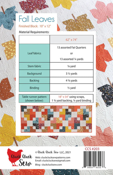 Fall Leaves quilt pattern