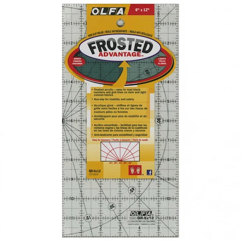 6”x12”  frosted non-slip ruler - OLFA