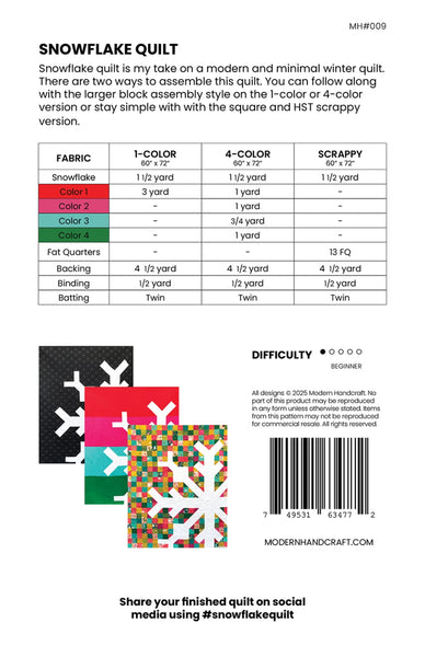 Snowflake quilt pattern