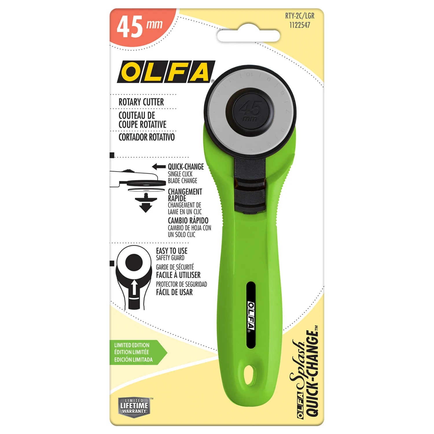 Olfa 45mm rotary cutter - lime