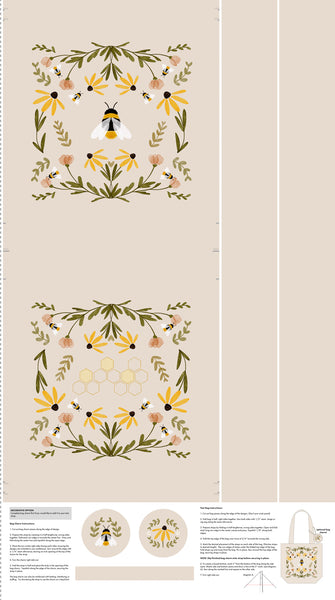 Humblebee - Canvas tote bag panel