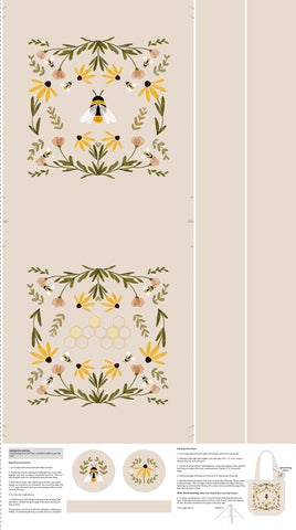 Humblebee - Canvas tote bag panel