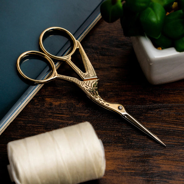 Gold Stork embroidery scissors