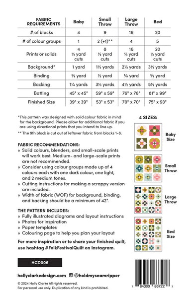 Folk Festival Quilt pattern