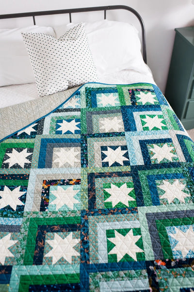 Log Cabin Stars quilt pattern