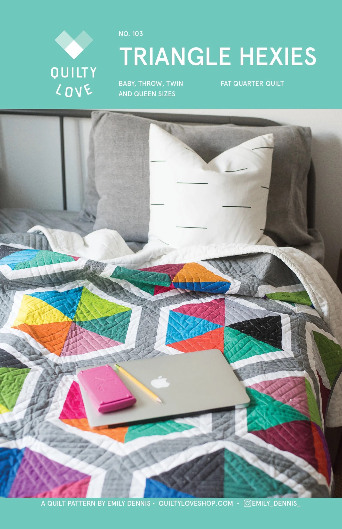 Triangle Hexies quilt pattern