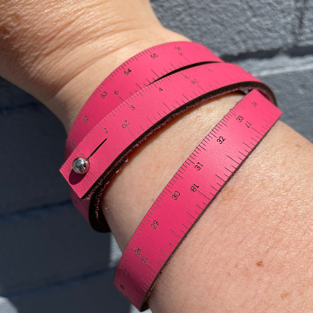 Wrist Ruler Leather Bracelet - 30 Hot Pink - CI-HP30 – Cary