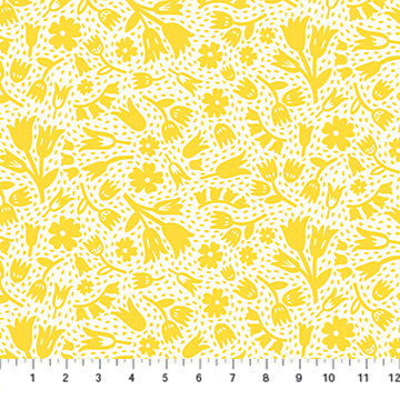 Squeeze by FIGO - yellow flowers on white