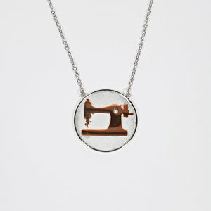 Sewing machine coin necklace