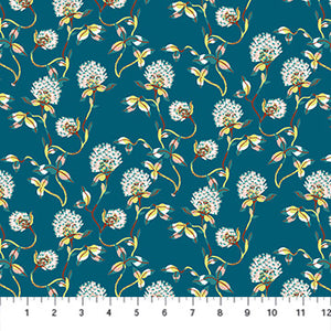 Forage - turquoise floral in rayon