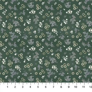 Honey Bloom - ditsy floral on green