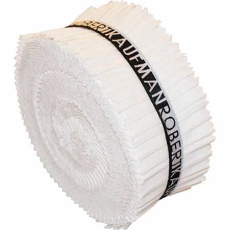 Kona cotton solids Roll-up - 2.5" strips in Snow