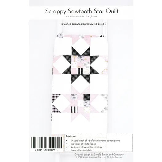Scrappy Sawtooth Star quilt pattern