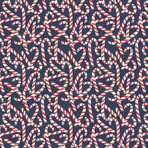 Candy Canes - Navy - 1 metre cut