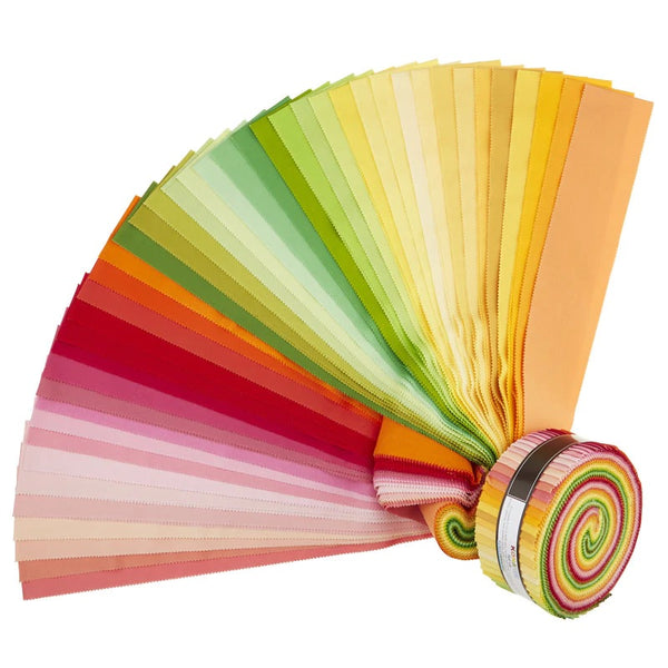 Kona cotton solids Roll-up - 2.5" strips in Sunrise