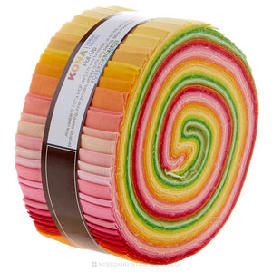 Kona cotton solids Roll-up - 2.5" strips in Sunrise