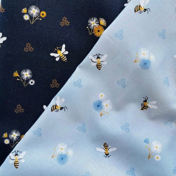 Honey Bloom - bees on blue