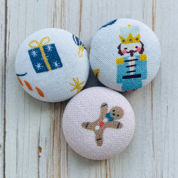 Christmas Button magnets - set of three