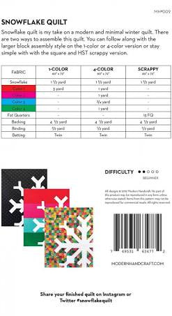 Snowflake quilt kit with Peppermint by FIGO