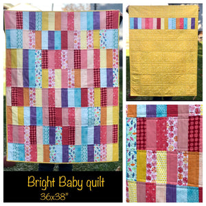 Bright Baby quilt - 36 x 48"
