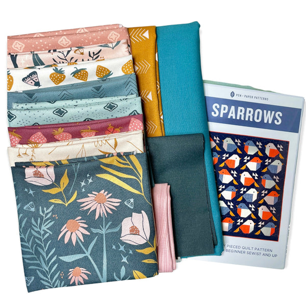 Sparrows quilt kit featuring Martha by FIGO