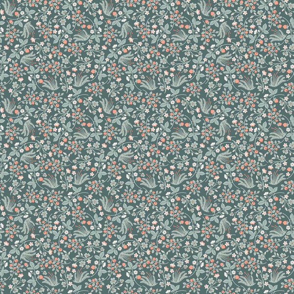 Festive Fauna - Undergrowth on teal